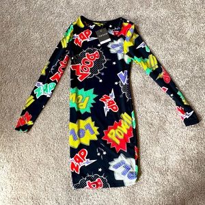 TopShop Body Con pop art dress women’s NWT